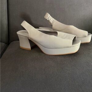 Jeffrey Campbell Cream Platform Slingback Shoes